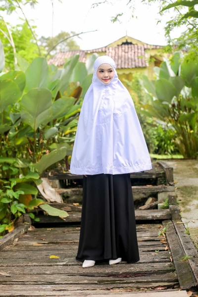 Mini Telekung Layla Zip White